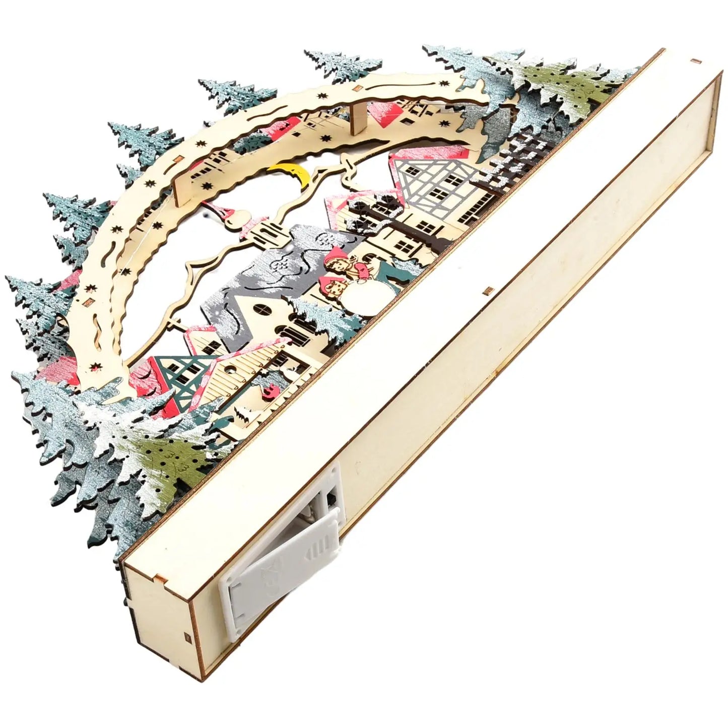 Christmas House LED Light Wooden House Luminous Cabin Snowman Doll Christmas Village Scene Ornament Christmass Decoration Craft