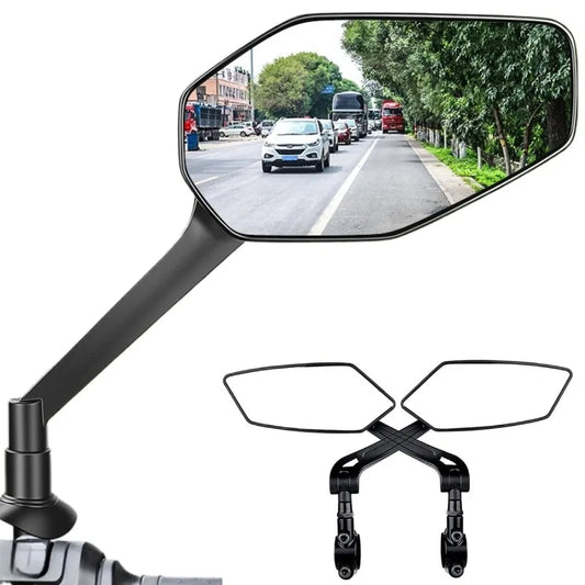 NEW Arrivals 1PCS Right Left Bike Rear View Mirror Reflector Adjustable Rotatable Handlebar Mirror Clear Rearview Electric Scooter Cycling Bicycle Accessories