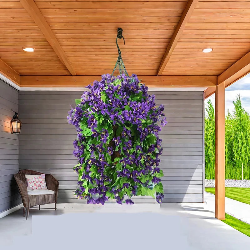 2-3-6PCS Artificial Flowers Garden Decor Artificial Flower Decoration Wedding Party Outdoor Courtyard Hanging Red Lily Flower