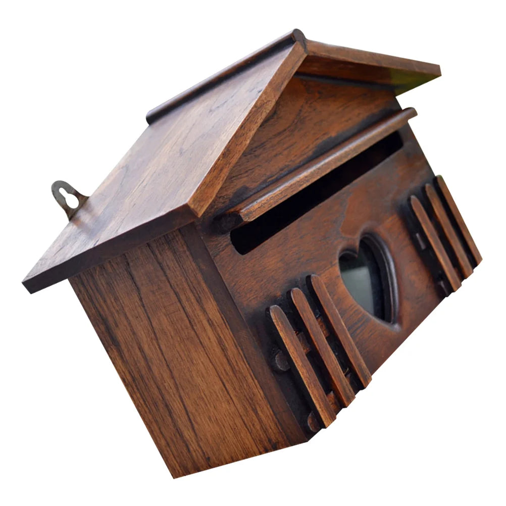 Wooden Mailbox Outdoor Waterproof Suggestion Box Letter Envelopes Post Box for Home School Office Company 10 x Exterior house