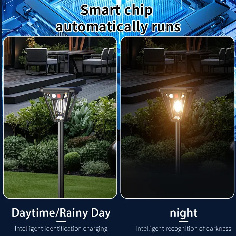Just Arrived Motion Sensor LED Solar Pathway Light Outdoor Wall Lamp External Waterproof Bulb Retro Garden Lawn Decoration Solar Street Light Home Gardening Supplies