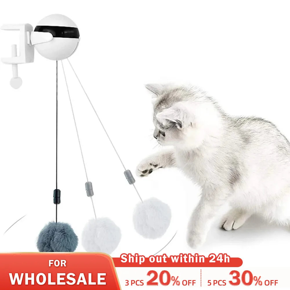 Electronic Motion Cat Toy YoYo Lifting Ball Electric Flutter Interactive Cat Teaser Toy Rotating Interactive Puzzle Pet Toy