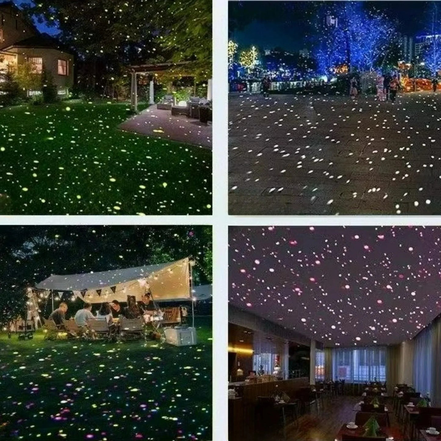For Home Villa Dynamic Colorful Firefly Projection Lamp with Remote Control Light Adjustment Outdoor Waterproof Courtyard Lawn Garden Landscape Projector Lights System