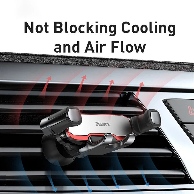 Baseus Car Phone Holder Metal Gravity Auto Air Vent Mobilephone Stand For 4.7-6.5 Inch Phone Invisibile Car Support