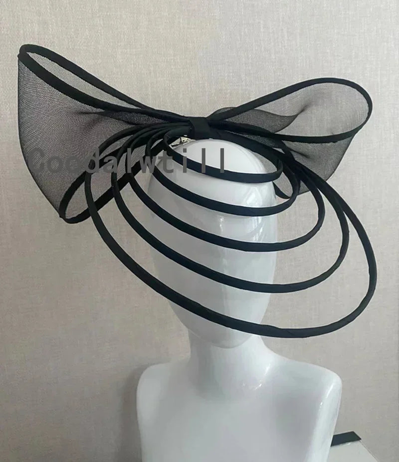 Big Fascinators Hat For Women Weddings Amazing Headwear With Bow For Party Kenducky Royal Asscot Pillbox Cap Hair Clip Bride