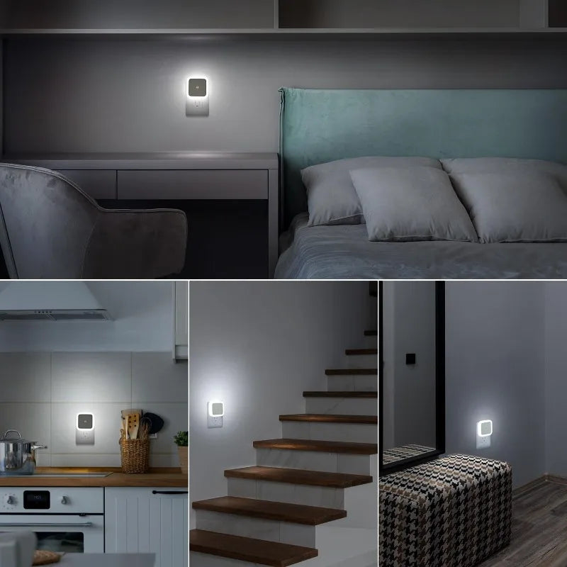 NEW Arrivals 6PCS Set Plug in Night Light Intelligent Sensor Sunrise To Sunset Sensor LED Light Suitable for Kitchen Bathroom Bedroom Corridor