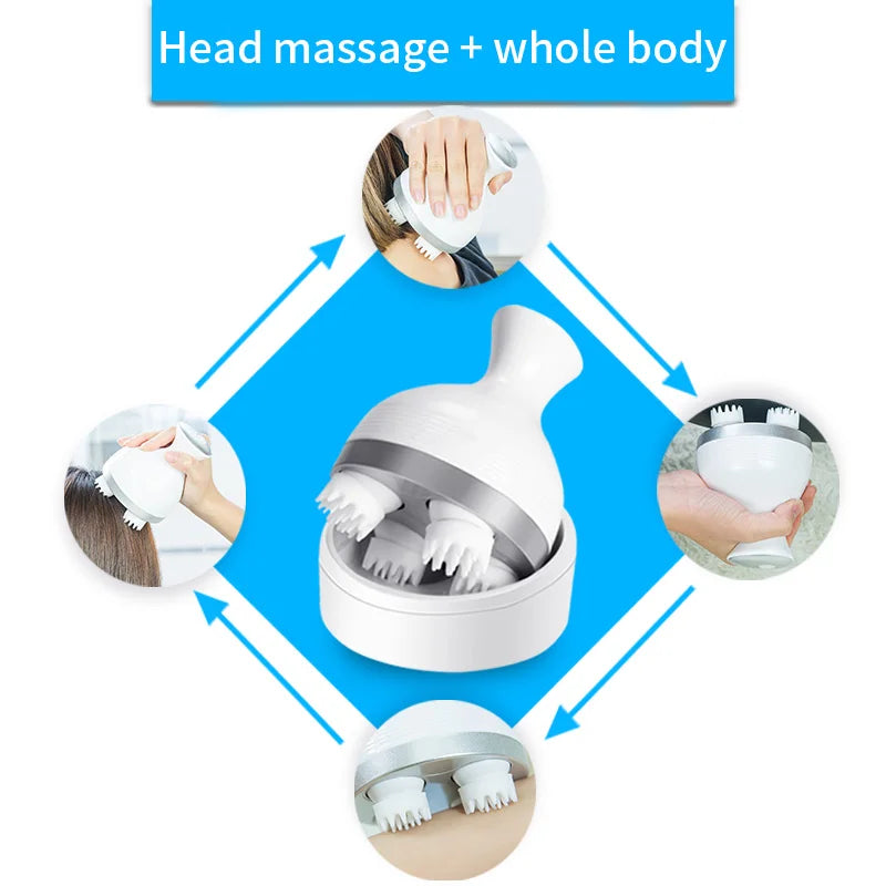 Dogs/Cats Scalp Massage Electric Pet Massager Vibrating Head Body Deep Massage Prevent Hair Loss Relieve Stress Rechargeable