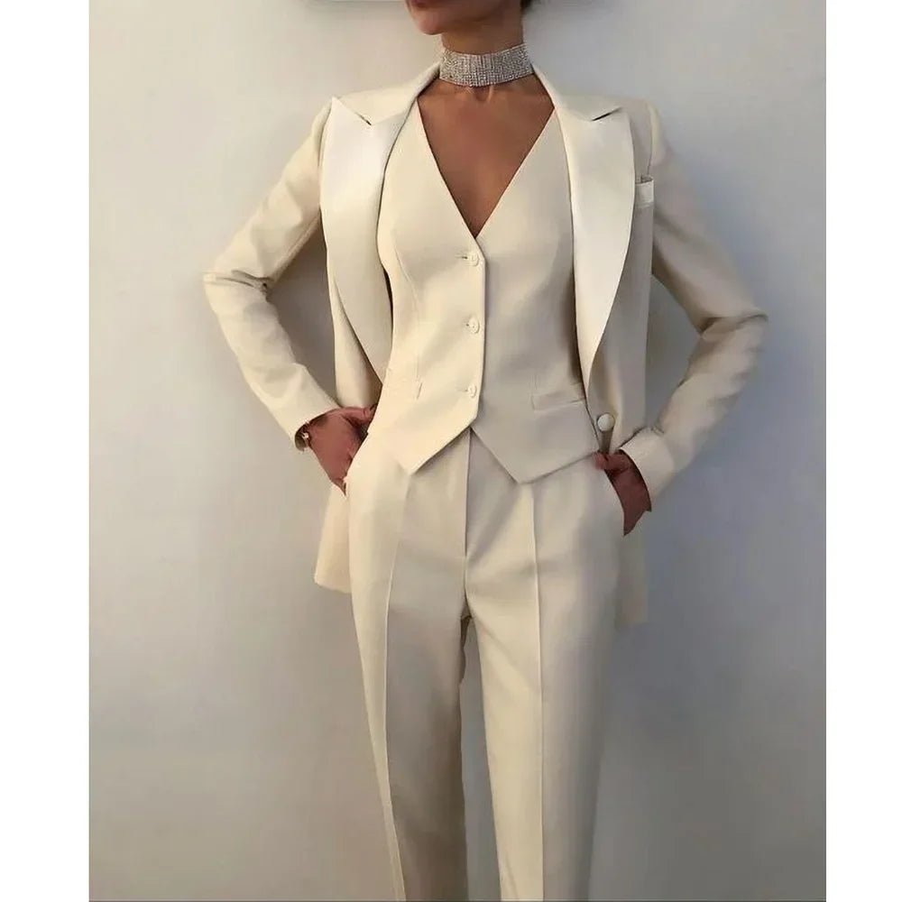 NEW Arrivals 3 PCS Suit UK S-3XL Plus Size 9 Colors Luxury Fashion Peak Lapel Women Suits Single Breasted Wear Formal Prom Evening Party Office Daily Business Dinner Suit Ladies Luxury Fashion Clothing Products