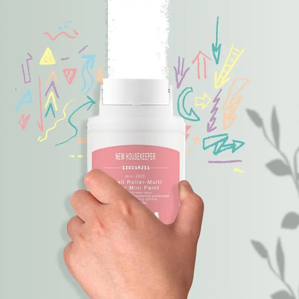 NEW Arrivals Korean Portable Wall Patching Brush with 100g White Latex Paint Quick Dry 3 Hours Wall Repair Paste Roller Handheld Wall Graffiti Repair Tool Home Supplies