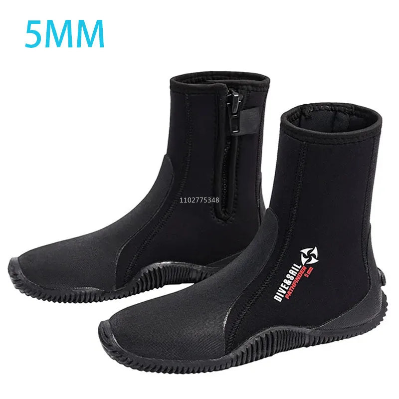 NEW Neoprene 3/5mm Diving Boots Cold Proof Water Booties Man Women Wetsuit Scuba Diving Surfing Aqua Shoes Anti-Slip Water Shoes
