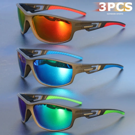 NEW Arrivals 3PCS Set Polarized Sports Sunglasses for Women Men - Matte Frame, HD Lens for Hiking Fishing Racing & Casual Wear Outdoor Cycling Eyewear