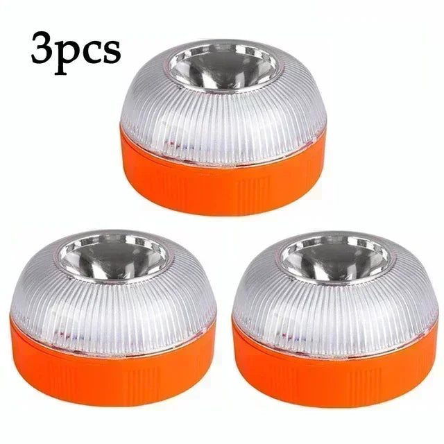 4 PCS Set Newest Portable Emergency Light Car Emergency Beacon Light Orange/Blue/Red Magnetic Induction Strobe Light Waterproof Flashlight Car Safety Accessories