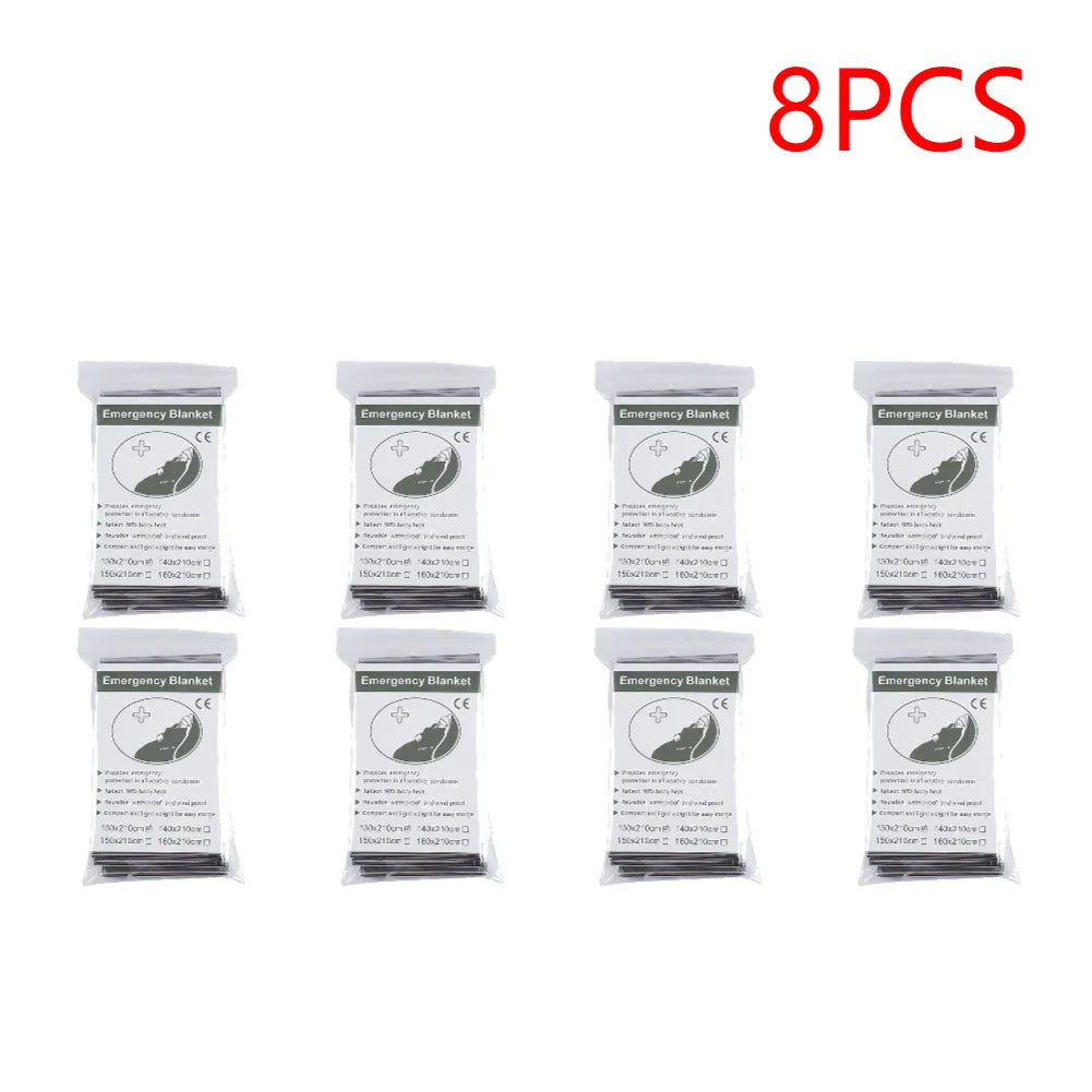 5-10pcs Emergency Blanket Outdoor Survive First Aid Military Rescue Kit Windproof Waterproof Foil Thermal Blanket for Camping