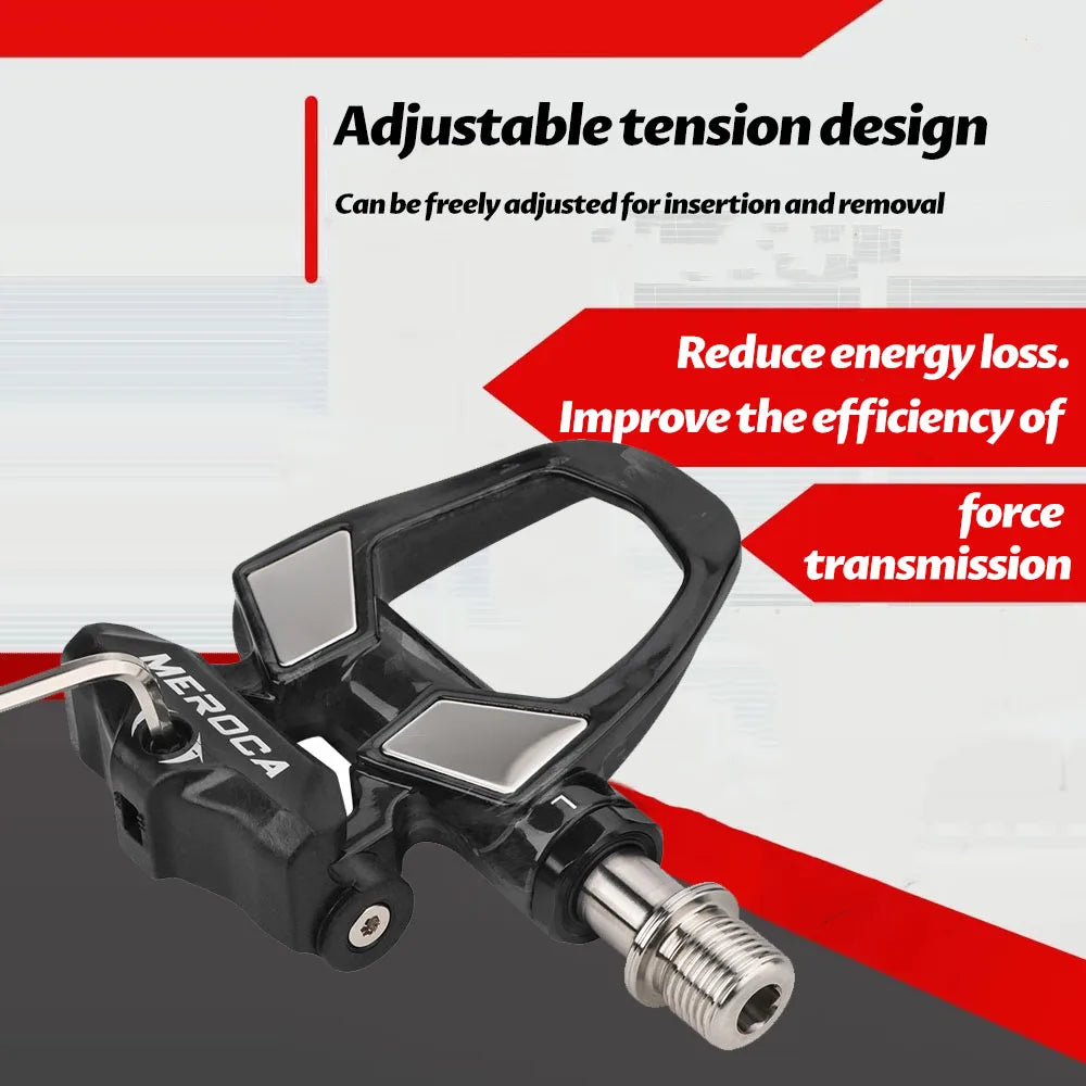 NEW Titanium/Steel Shaft Carbon Road Bike Professional Pedals Titanium Axle Pedal Ultralight Clipless Racing Bike Clit Pedal For Shimano Speed Pedals Lock Clips Bicycle Accessories Sports Supplies