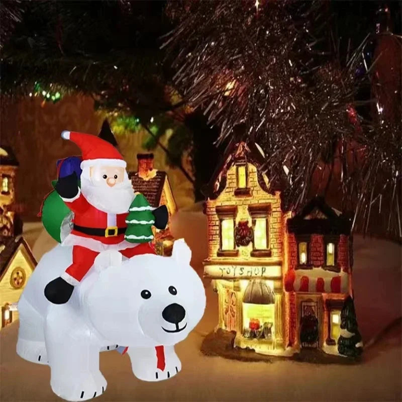Electronic Christmas Inflatable Decoration Toy Built-in LED Lights Inflatable Model Indoor Outdoor Ornament Xmas Party New Year Garden Decoration