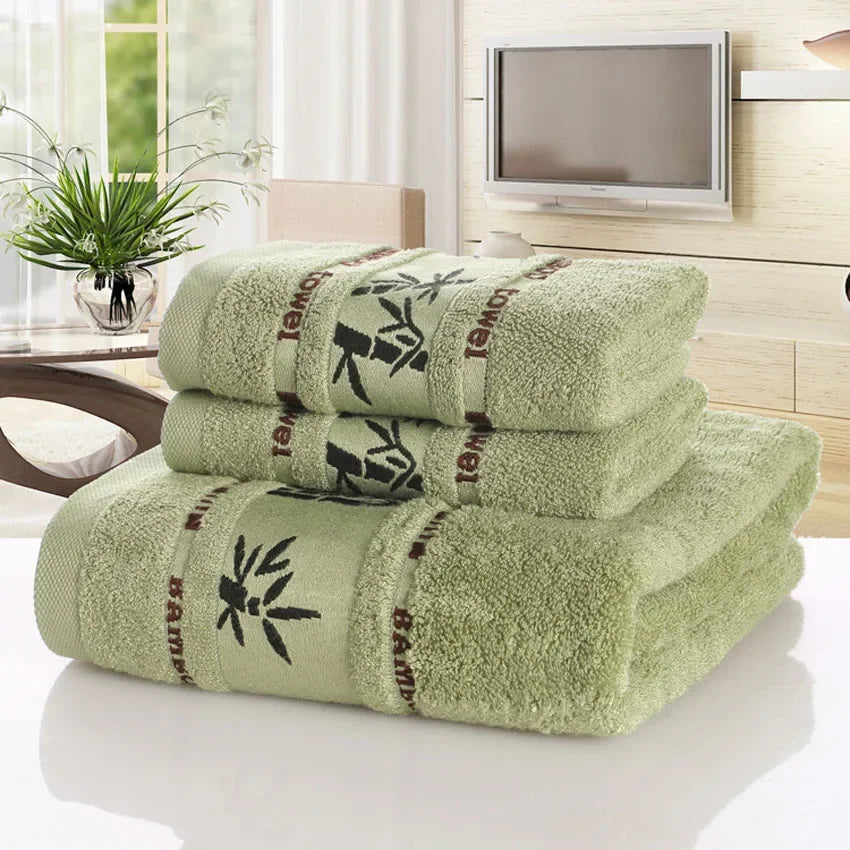100% Bamboo Fiber Towels 3 Colors Set Home Bath Towels for Adults Face Towel  Thick Absorbent  Luxury Bathroom Towels Toalha De Praia Home Bathroom Accessories