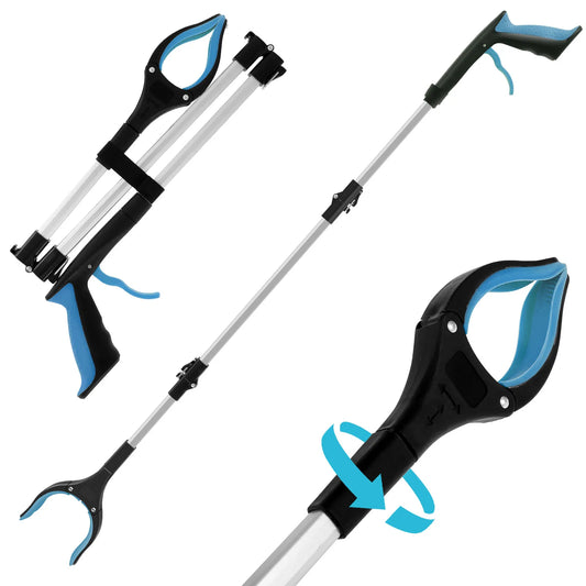 Foldable Gripper Extender Hand Tools Litter Reachers Picker Portable Collapsible Garbage Grabber Pick Up Tools with Non-Slip Jaw