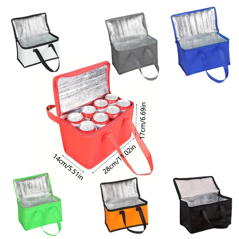 NEW 4 Colors Portable Lunch Cooler  Beer Delivery Bag Folding Insulation Picnic Ice Pack Food Tote Thermal Bag Drink Carrier Insulated Bags Outdoor Travel BBQ Picnic Accessories Camping Supplies