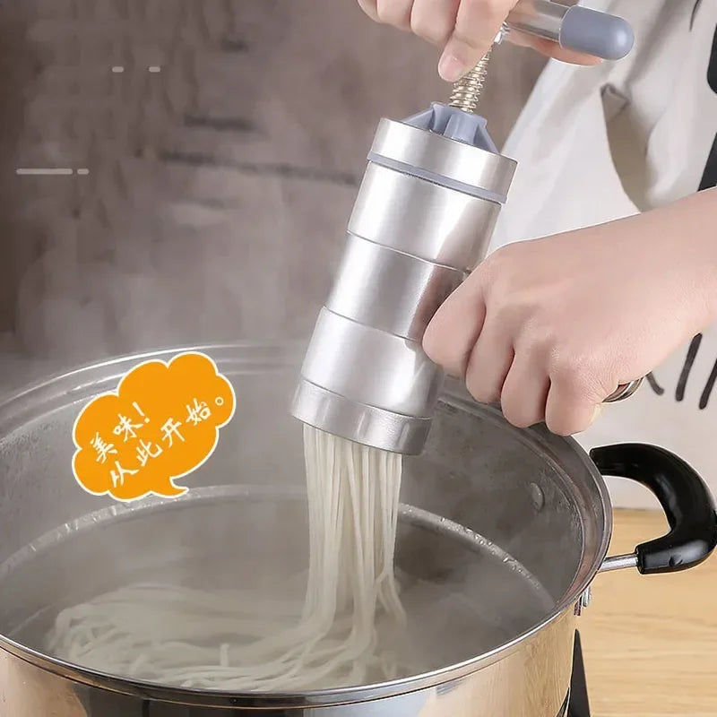 NEW Set Alloy  Steel Noodle Maker With 5 Models Manual Noodles Press Pasta Machine Kitchen Tools Vegetable Fruit Juicer Cutter Slicer Home Kitchenware Accessories Cooking Tools Sets