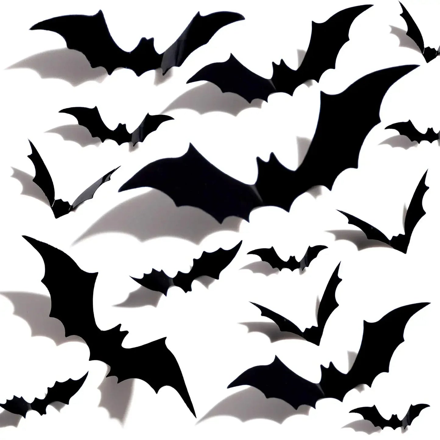 180-215PCS 3 Bags Halloween 3D Bat Decoration Plastic Bat Wall Stickers Furniture Window Yard Sign Decoration Outdoor Lawn Spooky Party Decoration