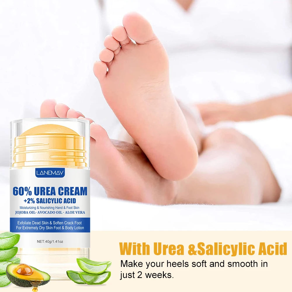 3 PCS Set 60% Urea Foot Cream Ultra-hydrating Aloe Vera For Dry Cracked Foot Heels Callus Deeply Moisturizing Rough Daily Feet Care Stick