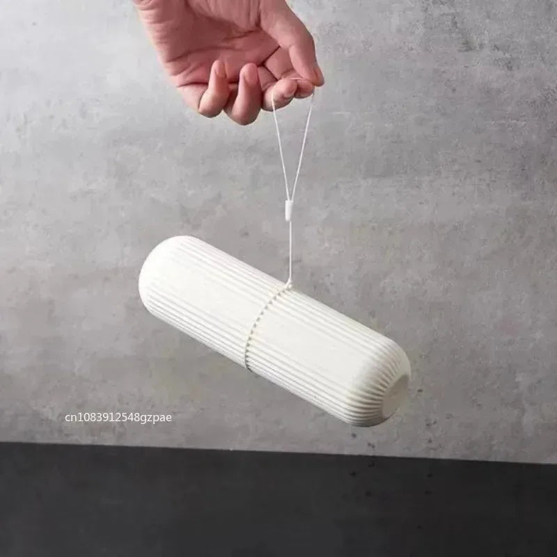 NEW Arrivals 4 PCS Set 4 Colors Travel Hotels Toothbrush Storage Box Vertical Stripe Portable Mouthwash Cup Brushing Cup Box Toothpaste Storage Cartridge Personal Care Supplies