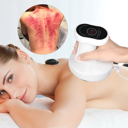Electric Cupping Massage LCD Display Scraping Full Body Massager Vacuum Cans Suction Cup IR Heating Fat Burner Slimming Health Care Accessories Skin Care Supplies