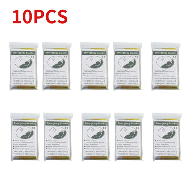 30 PCS Set 130*210cm Outdoor Emergency Gold-Sliver Survival Blanket 5-30pcWaterproof First Aid Rescue Curtain Foil Thermal Military Blanket