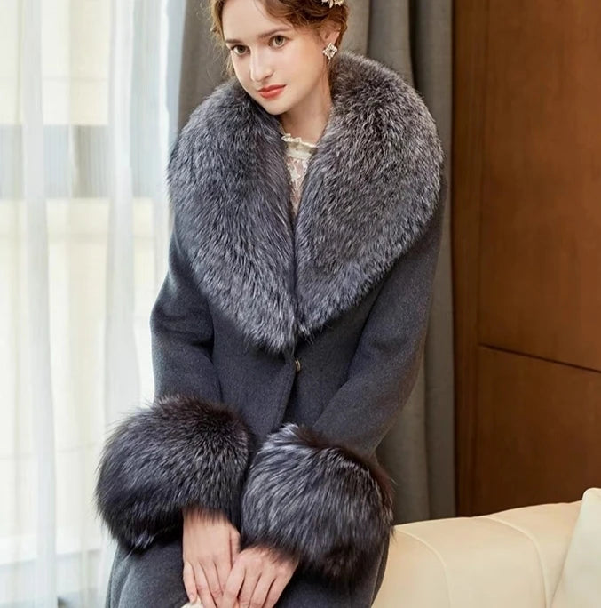 NEW Arrivals 6 Colors Set Women Winter 100% Natural Fox Fur Scarf Jacket Fur Collar Authentic Neck Scarves And Cuff Set Luxury Fox Fur Warm Neck Warmers Ladies Luxury Fashion Apparel Accessories