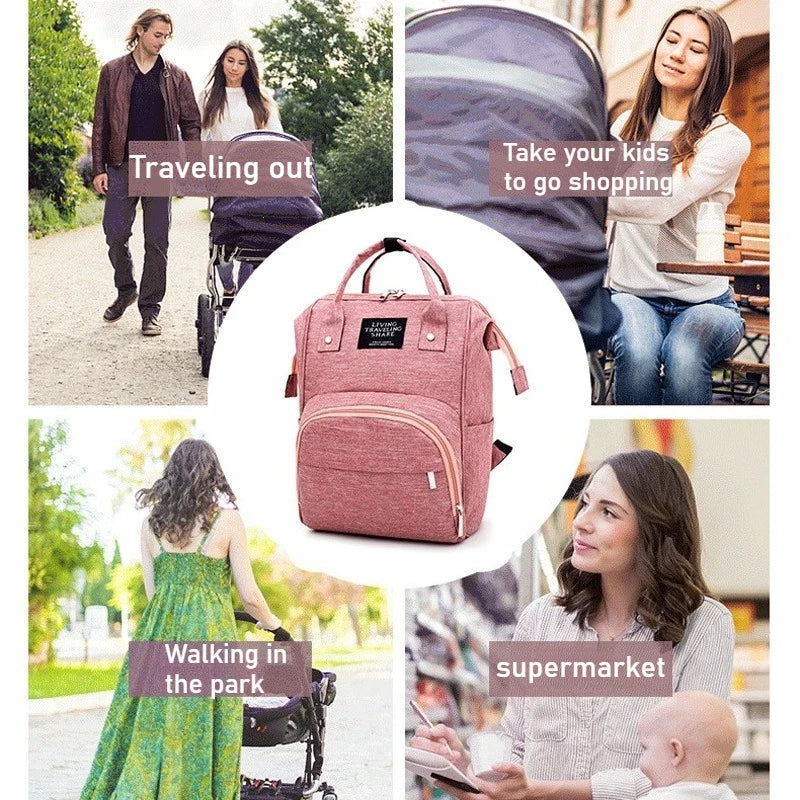 NEW Arrivals Outdoor Travel Nappy Backpack Diaper Bag Milk Bottle Storage Organizer Mummy Large Capacity Bags Mother Baby Multi-Function Waterproof Outdoor Travel Diaper Bags for Baby Care.