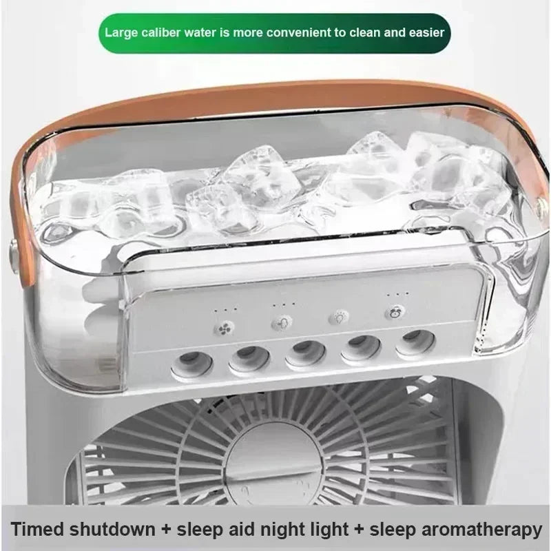 NEW Arrivals 3 In 1 New Fan Air Conditioner Household Small Air Cooler LED Night Light Portable Humidifier Air Adjustment Fan Office Home Fan Supplies