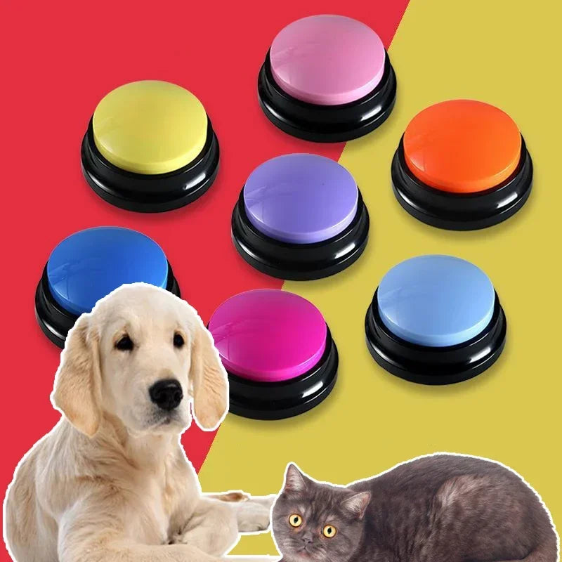 Pet Sound Box Recordable Talking Button Cat Voice Recorder Toy for Communication Training Tool Squeeze Box Dog Toys