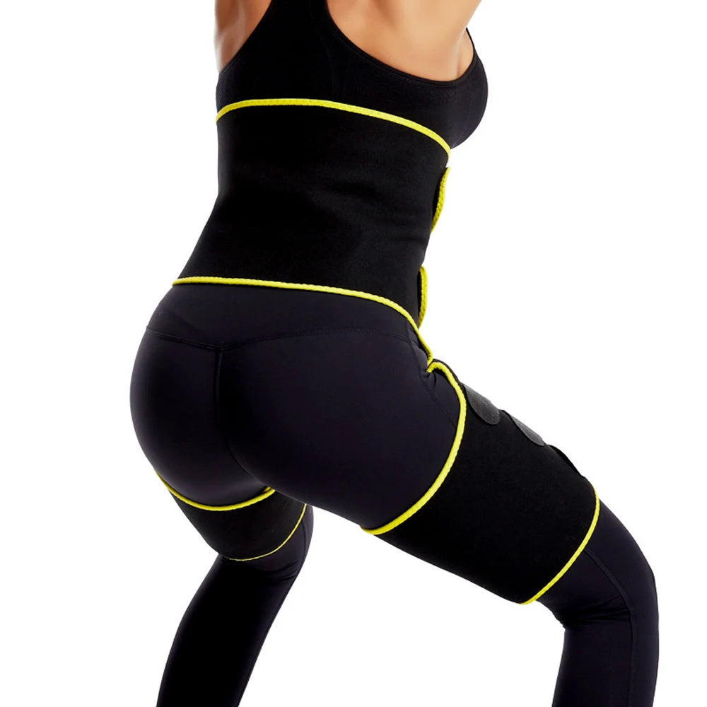 Sweat Waist Butt Lifter Trainer Thigh Trimmer for Women Workout Fitness High Waist Butt Lift Shapewear Belt 3 in 1 Adjustable Belt