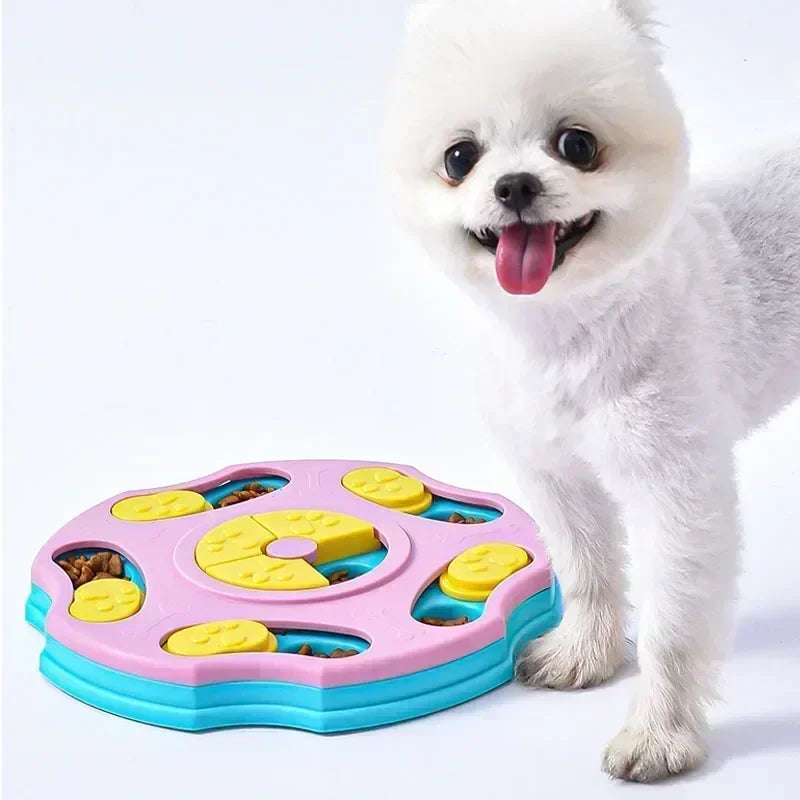 NEW Blue/Red Color Dog IQ Test Intelligent Puzzle Toys Slow Feeder Interactive Increase Puppy IQ Food Dispenser Slowly Eating Non-Slip Bowl Pet Cat Dogs Training Game