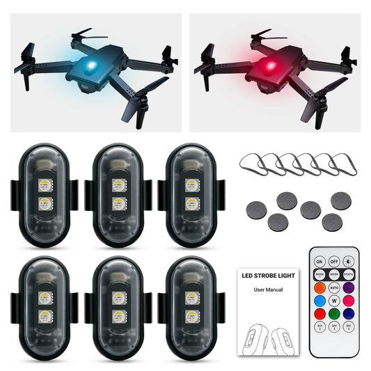 NEW Arrivals 2/4/8PCS Set Bicycle Motorcycle Helmet Strobe Light, APP Controlled RGB LED, Universal for Bicycle Scooter/Car/Helmets/Drone, IP67 5V  Adhesive Lights Set Sports Supplies