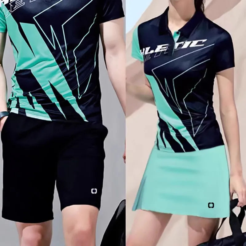 South Korea's New Quick-Drying Tennis Suit Women's and Men's Vests Badminton Table Tennis Clothes Lapel Summer Sportswear