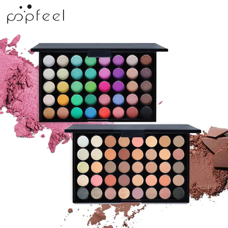 40 Colors Eyeshadow Palette Long Lasting Easy Makeup Brown Eyeshadow Palette, Pink Eyeshadow Palette