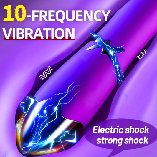 2 In 1 Electric Shock Vibrators For Female G Spot Clitoris Stimulator Anal Vagina Vibrating Men Women Silicone Adult Sex Toys