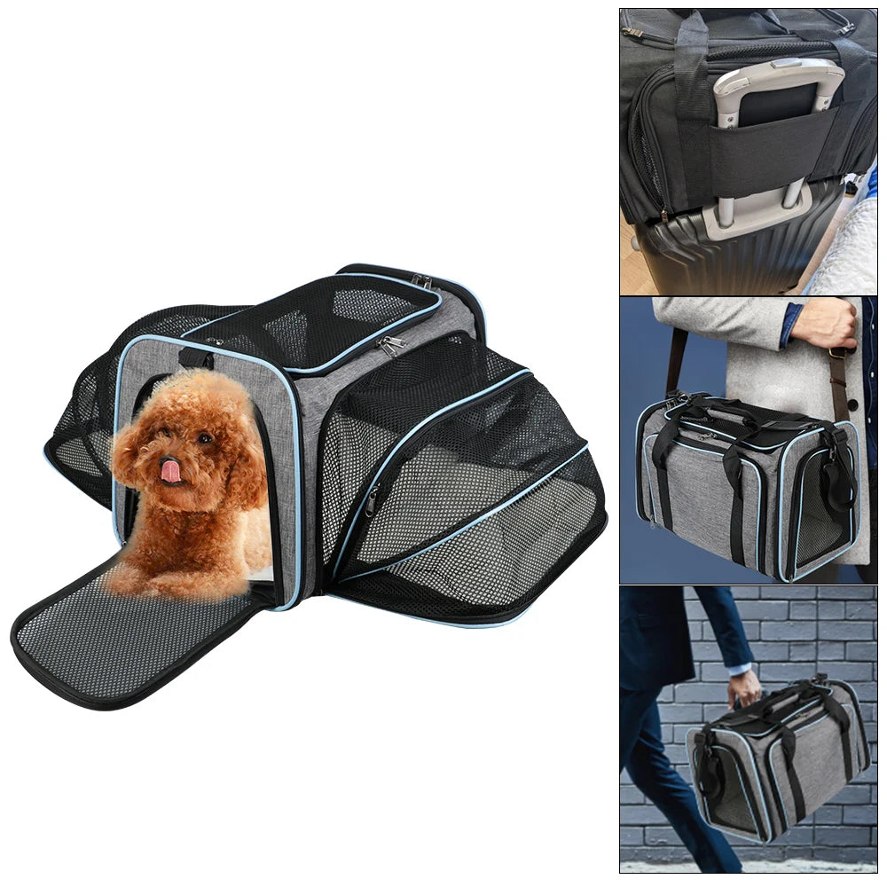 Cat Travel Bag Expandable Foldable Pet Supplies Soft Dog Carrier Dogs Cats Ventilate Transport Bag Portable Pet Carrier Bag