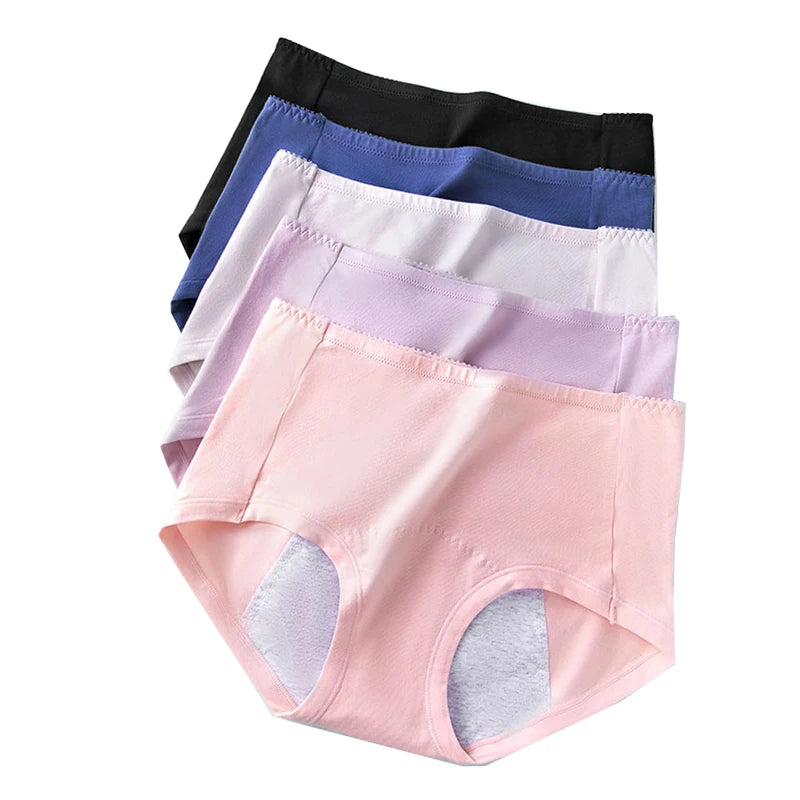 5Pcs /Set High Waist Leak Proof Menstrual Panties Women Cotton Physiological Briefs Widen Female Period Pants Underwear