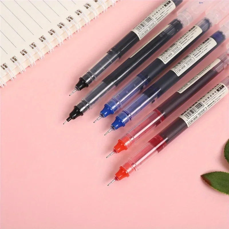 10Pcs/Set High Quality Needle Type Professional Gel Pens Straight Liquid Ballpoint Pen Kawaii Stationery School Office Supplies Writing Accessories