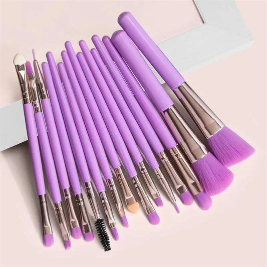 15 PCs Purple Makeup Brush Set