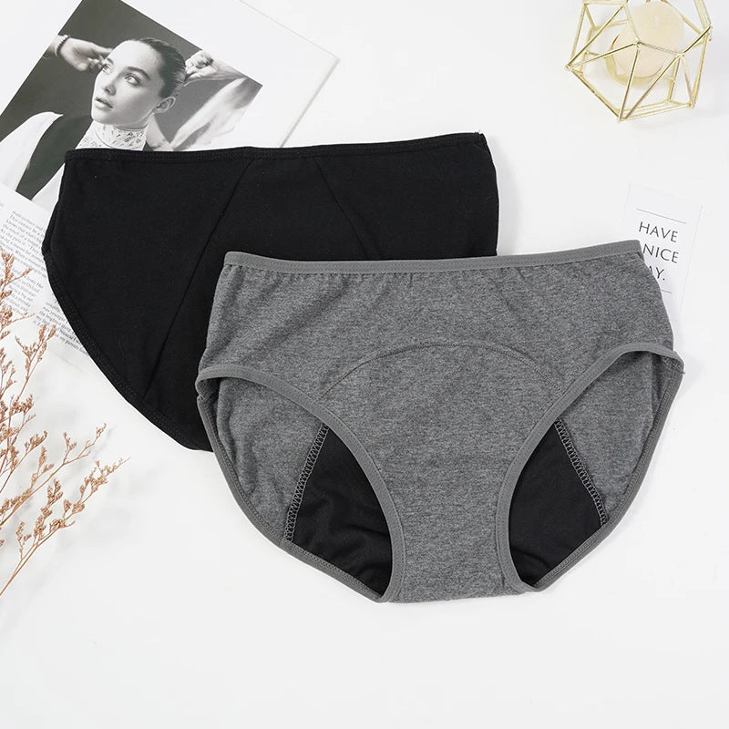 M-3XL  3PCS Set Menstrual Panties Physiological Pants Women Underwear Leak Proof Period Cotton Absorb Water Quick-Dry Briefs Female Lingerie Plus Size Supplies Women Hygiene Health Care Products