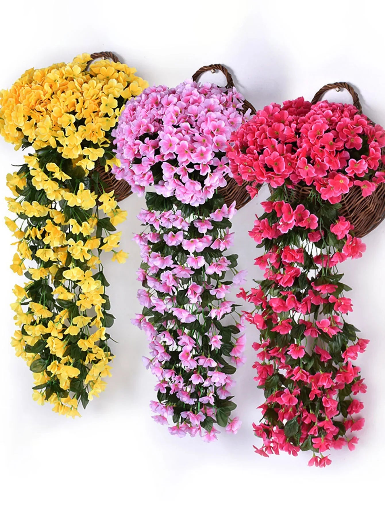 1pc Artificial Violet Ivy Flowers Fake Hanging Flowers Plant for Outside Outdoor Patio Garden Porch Wedding Home Decorations