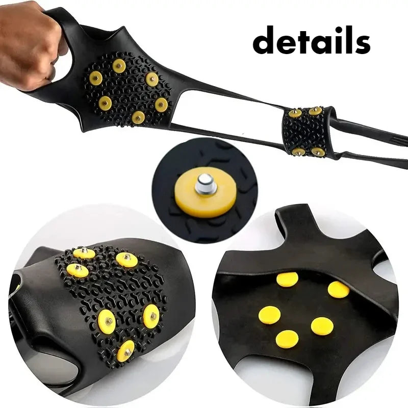 10 Studs Snow Ice Claw Anti-Skid Snow Ice Thermo Plastic Elastomer Climbing Shoes Spikes Grips Cleats Over Shoes Covers Crampons