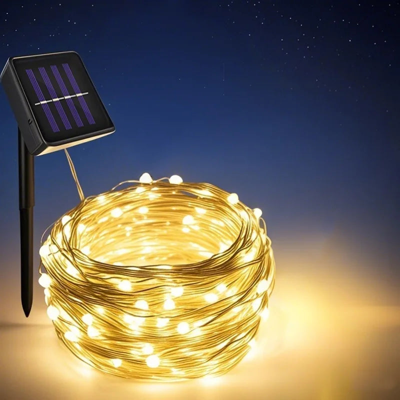 2 PCS Set 30M 300 Led Solar Lights Outdoor Dusk to Dawn Solar Fairy Lights Waterproof 8 Modes Solar Christmas Lights for Outside Patio Garden Gazebo Decoration Lighting Accessories