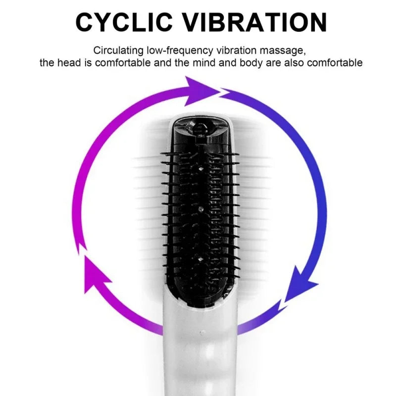 2 in1 Electric Hair Straightening Massage Comb Vibration LED Red Light Therapy Scalp Brush Hair Growth Accessories Body Massage Head Pain Relief Hair Care Health Care Supplies