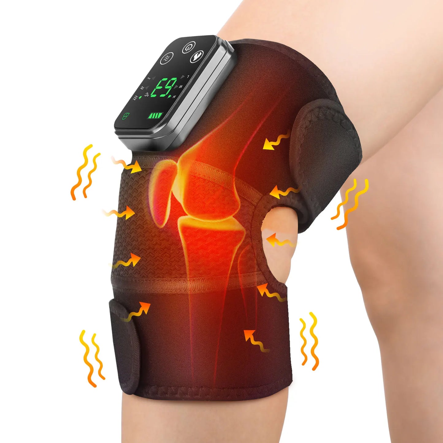 NEW 1-2 PCS Set 4000mAh Rechargeable Knee Massager 3 Gear Vibration Massage Adjustable Shoulder Brace Electric Heating Pads Leg Knee Warmer Health Care Supplies