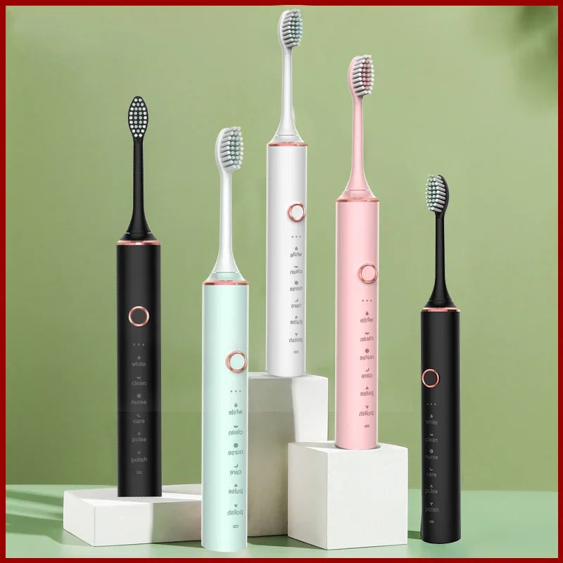 USB Fast Charging Sonic Electric Toothbrush + 8 Head + Box with Smart Timer Rechargeable Adult Toothbrush Set Includes Replacement Heads Women Men Oral Hygiene Supplies