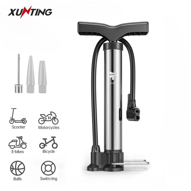 Bike Floor Pump MAX 130PSI Powerful and Ergonomic Inflator for Road and MTB Bikes - Schrader and  Valve Compatible